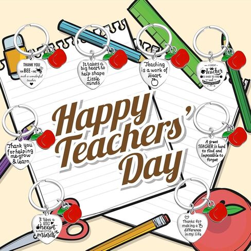 8 قطعة سلاسل المفاتيح المعلم بكميات كبيرة المعلم التقدير الهدايا المعلمين هدايا للنساء شكرا لك هدية للمعلمين in Kuwait