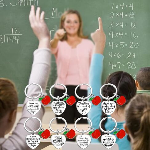 8 قطعة سلاسل المفاتيح المعلم بكميات كبيرة المعلم التقدير الهدايا المعلمين هدايا للنساء شكرا لك هدية للمعلمين in Kuwait