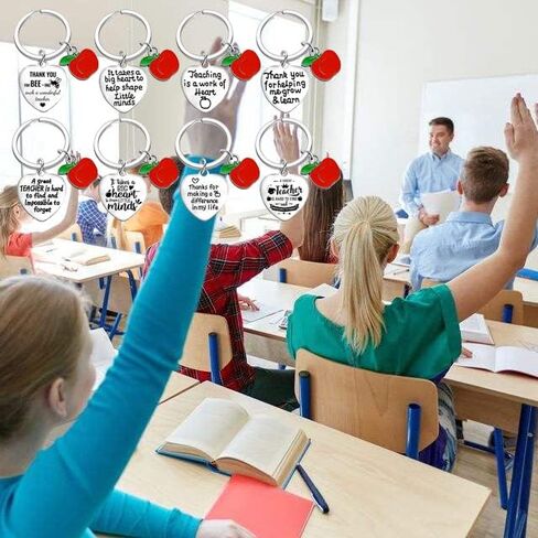 8 قطعة سلاسل المفاتيح المعلم بكميات كبيرة المعلم التقدير الهدايا المعلمين هدايا للنساء شكرا لك هدية للمعلمين in Kuwait