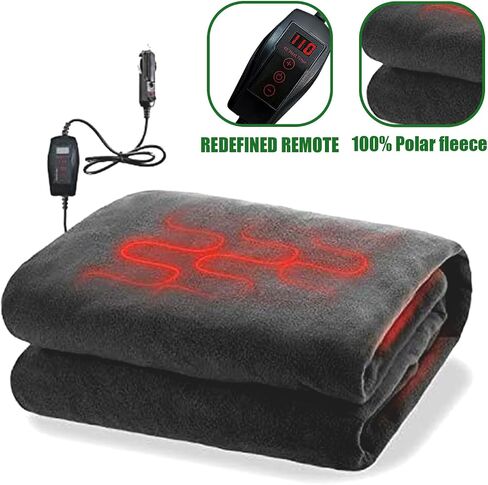 Zone Tech Heating 12V Polar Fleece Material Blanket - Ideal for Summer Camping, Road Trips, Picnics, or Relaxing in The Convenience of Your Vehicle or Home (Polar Fleece, 1- Pack) in Saudi Arabia