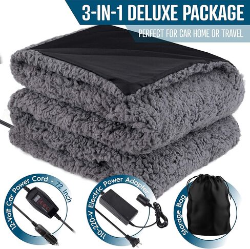 Zone Tech Heating 12V Polar Fleece Material Blanket - Ideal for Summer Camping, Road Trips, Picnics, or Relaxing in The Convenience of Your Vehicle or Home (Polar Fleece, 1- Pack) in Saudi Arabia