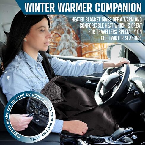 Zone Tech Heating 12V Polar Fleece Material Blanket - Ideal for Summer Camping, Road Trips, Picnics, or Relaxing in The Convenience of Your Vehicle or Home (Polar Fleece, 1- Pack) in Saudi Arabia