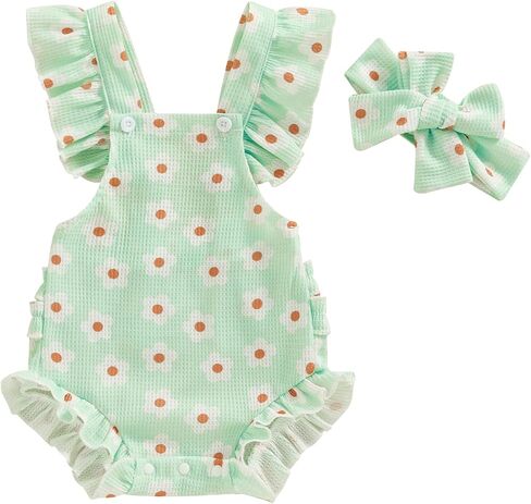 ملابس صيفية للفتيات الصغيرات من Mubineo، ملابس رومبير مكشكشة بشكل عام، ملابس لطيفة بدون أكمام، ملابس لحديثي الولادة in Kuwait