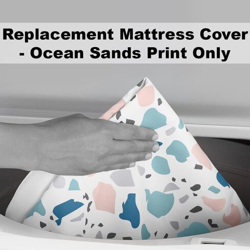 ملاءة بديلة لسرير Fisher-Price Rock with Me - GNX44 ~ غطاء مرتبة بديل - طباعة Ocean Sands، أبيض، أزرق in Kuwait