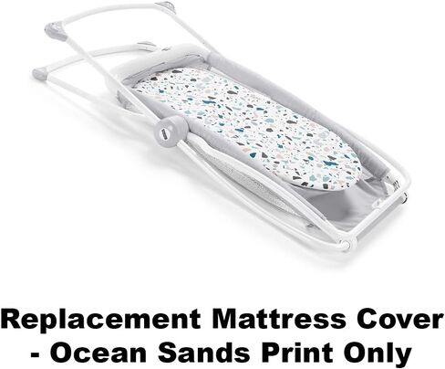 ملاءة بديلة لسرير Fisher-Price Rock with Me - GNX44 ~ غطاء مرتبة بديل - طباعة Ocean Sands، أبيض، أزرق in Kuwait