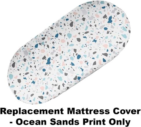 ملاءة بديلة لسرير Fisher-Price Rock with Me - GNX44 ~ غطاء مرتبة بديل - طباعة Ocean Sands، أبيض، أزرق in Kuwait