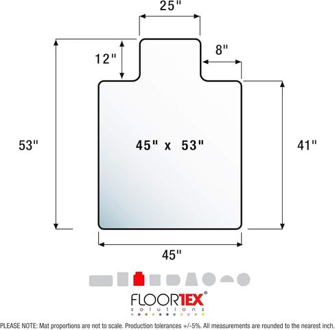 سجادة كرسي من الفينيل من Floortex® Advantagemat® للأرضيات الصلبة - 45 بوصة × 53 بوصة in Kuwait