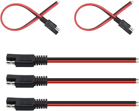 GSRECY SAE موصل تمديد كابل 2Pin إلى SAE موصل سريع قطع التوصيل كابل تمديد الطاقة للسيارات للدراجات النارية شاحن جرار السيارة (5 قطع) in Kuwait