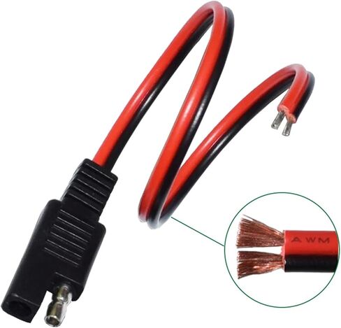 GSRECY SAE موصل تمديد كابل 2Pin إلى SAE موصل سريع قطع التوصيل كابل تمديد الطاقة للسيارات للدراجات النارية شاحن جرار السيارة (5 قطع) in Kuwait