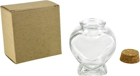 Homeford Heart Shaped Glass Jar Favor Bottle with Cork, 3-1/4-Inch in Saudi Arabia