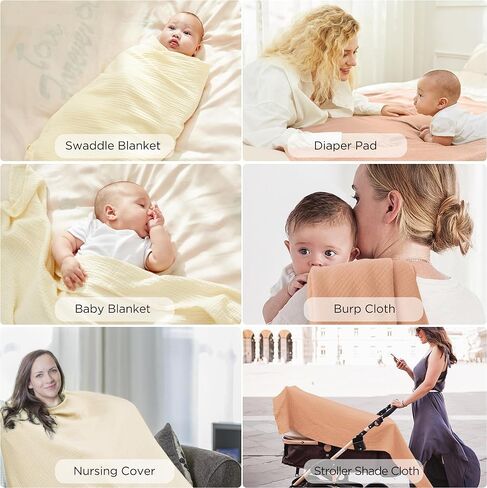 HBselect 5-Pack Cotton Baby Muslin Swaddle Blankets in Saudi Arabia