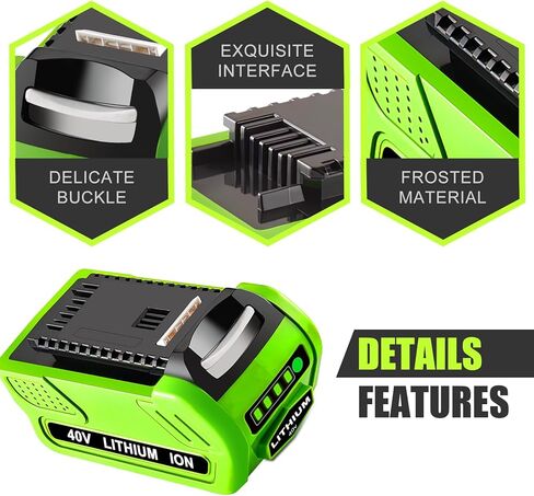 بطارية بديلة لبطارية Greenworks 40V 29472 29462 29252 20202 22262 25312 21242 بطارية ليثيوم متوافقة مع أدوات الطاقة بالمنشار اللاسلكي GreenWorks G-MAX 40 فولت 【عبوتان 40 فولت 6000 مللي أمبير في الساعة】 in Saudi Arabia