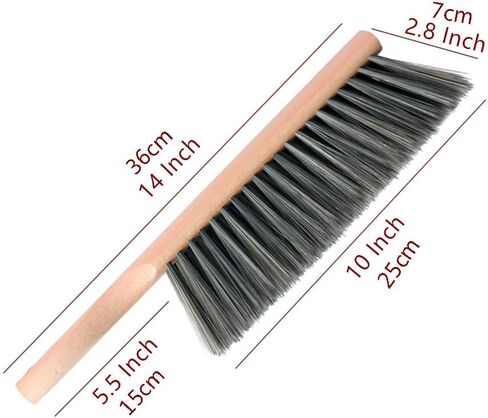 Hand Brush Soft Bristles Oiled Beech Wood Handle Small 14 Inch Long (Gray) in Saudi Arabia