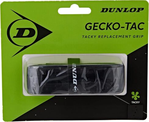 قبضة بديلة للتنس/الاسكواش/كرة الريشة/البادل من Dunlop Sports Gecko-Tac (تتوفر ألوان أبيض وأسود) (مبتذل للغاية مع قبضة فائقة وتقليل الرطوبة للتحكم المطلق) in Saudi Arabia