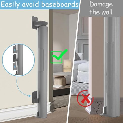 TSAYAWA 138" Extra Wide Retractable Baby Gate for Large Opening, 34.5 Inch Tall Long Child Safety Baby Gates for Doorways Hallways Stairs, Adjustable Mesh Dog Gate for Kids, Indoor Outdoor, White in Saudi Arabia
