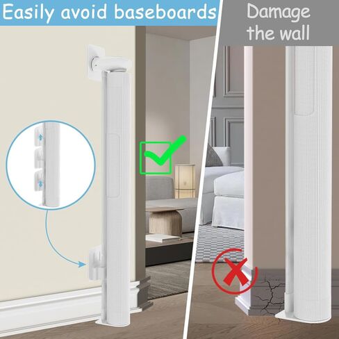 TSAYAWA 138" Extra Wide Retractable Baby Gate for Large Opening, 34.5 Inch Tall Long Child Safety Baby Gates for Doorways Hallways Stairs, Adjustable Mesh Dog Gate for Kids, Indoor Outdoor, White in Kuwait