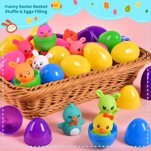 FUN LITTLE TOYS 10 PCS Bunny Chick Finger Puppet for Easter Basket Stuffers, Include 5 Bunnies & 5 Chicks in Kuwait
