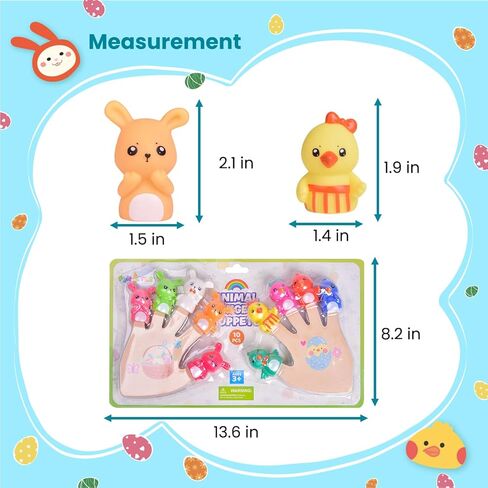 FUN LITTLE TOYS 10 PCS Bunny Chick Finger Puppet for Easter Basket Stuffers, Include 5 Bunnies & 5 Chicks in Kuwait