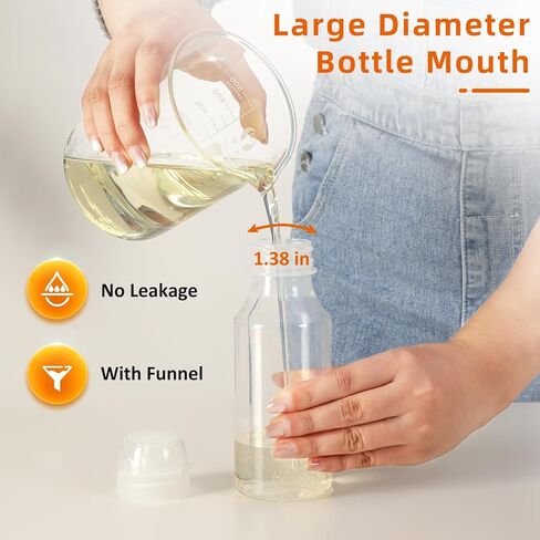 Condiment Squeeze Bottles, 8oz (250ml) BPA-Free Condiment Squeeze Bottles,Set of 2, Leak-Proof, Condiment Container, Mustard, Ketchup, Mayo, Oil, Vinegar (Clear) in Kuwait