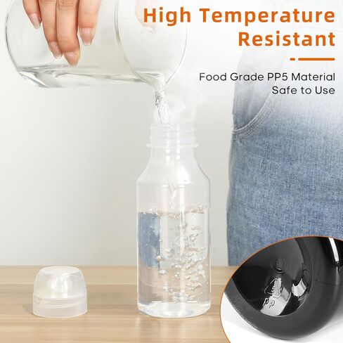 Condiment Squeeze Bottles, 8oz (250ml) BPA-Free Condiment Squeeze Bottles,Set of 2, Leak-Proof, Condiment Container, Mustard, Ketchup, Mayo, Oil, Vinegar (Clear) in Kuwait