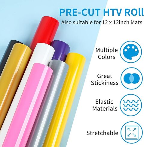 الفينيل النقل الحراري من Lya - مكواة على الفينيل بطول 15 قدم لآلة الضغط الحراري، مناسبة للاستخدام مع آلات الضغط الحراري، في الملابس والحقائب وما إلى ذلك. in Kuwait