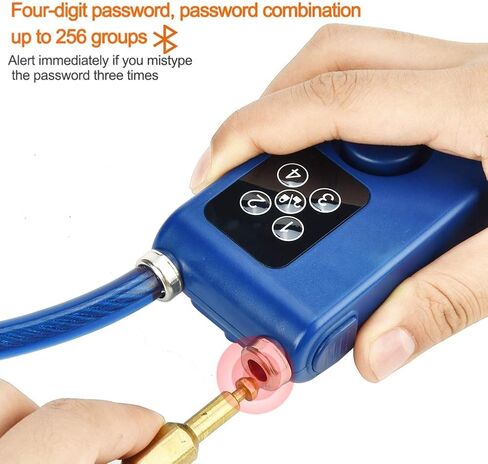 قفل دراجة مضاد للسرقة، قفل منبه ذكي Y787 قفل سلسلة مضاد للسرقة للدراجة، التحكم في تطبيق بوابة الدراجة النارية باللون الأزرق in Kuwait