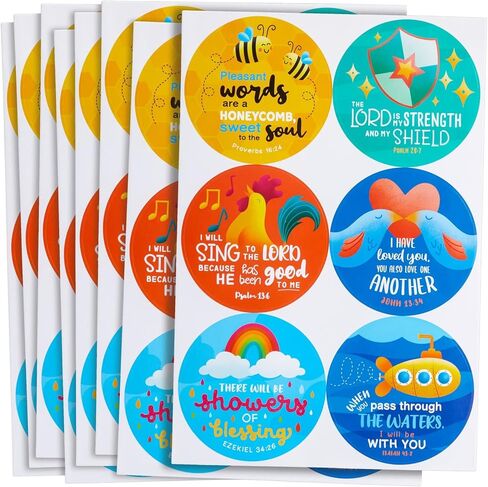 ملصقات دائرية لآية الكتاب المقدس، ملصقات للكتاب المقدس (3 × 3 بوصة، 240 قطعة) in Kuwait