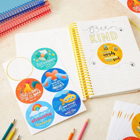 ملصقات دائرية لآية الكتاب المقدس، ملصقات للكتاب المقدس (3 × 3 بوصة، 240 قطعة) in Kuwait