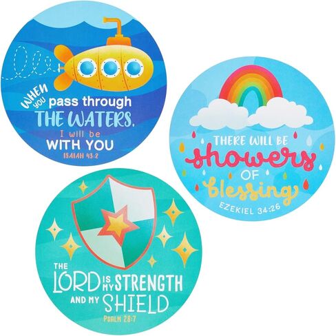 ملصقات دائرية لآية الكتاب المقدس، ملصقات للكتاب المقدس (3 × 3 بوصة، 240 قطعة) in Kuwait