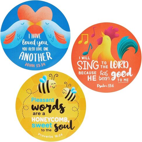 ملصقات دائرية لآية الكتاب المقدس، ملصقات للكتاب المقدس (3 × 3 بوصة، 240 قطعة) in Kuwait