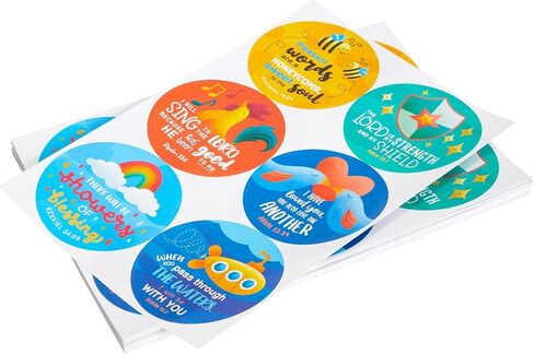 ملصقات دائرية لآية الكتاب المقدس، ملصقات للكتاب المقدس (3 × 3 بوصة، 240 قطعة) in Kuwait