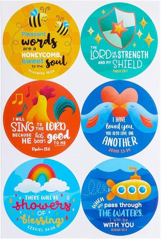 ملصقات دائرية لآية الكتاب المقدس، ملصقات للكتاب المقدس (3 × 3 بوصة، 240 قطعة) in Kuwait