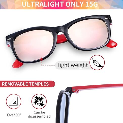 مجموعة من 5 نظارات شمسية مستقطبة للأطفال من azuza للبنات والأولاد، إطار من السيليكون TPEE للأطفال من سن 3 إلى 10 سنوات in Kuwait