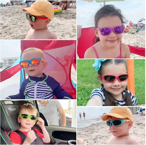 مجموعة من 5 نظارات شمسية مستقطبة للأطفال من azuza للبنات والأولاد، إطار من السيليكون TPEE للأطفال من سن 3 إلى 10 سنوات in Kuwait