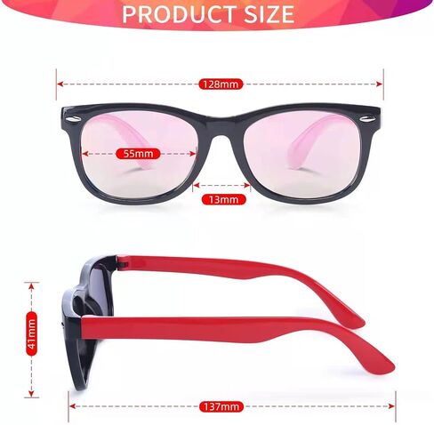 مجموعة من 5 نظارات شمسية مستقطبة للأطفال من azuza للبنات والأولاد، إطار من السيليكون TPEE للأطفال من سن 3 إلى 10 سنوات in Kuwait