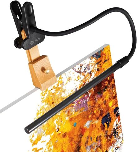 OttLite Clip-On LED Easel Lamp with ClearSun LED Technology - Sturdy Clip Light with On/Off Switch Cord - Adjustable & Flexible Neck for Precise Lighting, Piano, Computer Desks, Shelves & Tables in Saudi Arabia