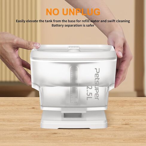 Cat Water Fountain,Water Fountains for Cats Indoor,Pet Water Fountains with Detachable Water Tank, Smart Pet Water Fountain for Cat Dogs (White) in Kuwait