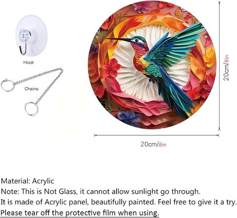MATIHAY Dreamy Hummingbird/Peacock/Unicorn Acrylic Window Hangings, Spring and Summer Hummingbird Wall Decor for Bird Lover, Home Garden Decor Gift for Mom, Grandma, Wife (Unicorn, S) in Saudi Arabia