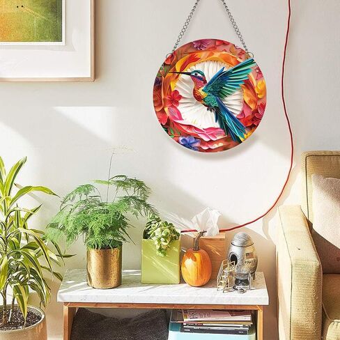 MATIHAY Dreamy Hummingbird/Peacock/Unicorn Acrylic Window Hangings, Spring and Summer Hummingbird Wall Decor for Bird Lover, Home Garden Decor Gift for Mom, Grandma, Wife (Unicorn, S) in Saudi Arabia