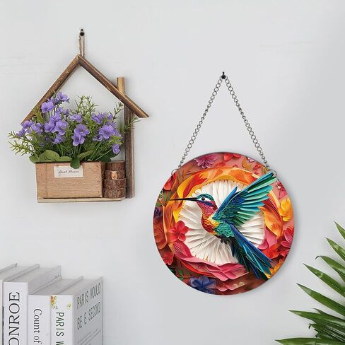 MATIHAY Dreamy Hummingbird/Peacock/Unicorn Acrylic Window Hangings, Spring and Summer Hummingbird Wall Decor for Bird Lover, Home Garden Decor Gift for Mom, Grandma, Wife (Unicorn, S) in Saudi Arabia