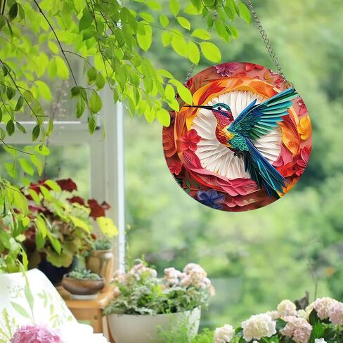 MATIHAY Dreamy Hummingbird/Peacock/Unicorn Acrylic Window Hangings, Spring and Summer Hummingbird Wall Decor for Bird Lover, Home Garden Decor Gift for Mom, Grandma, Wife (Unicorn, S) in Saudi Arabia