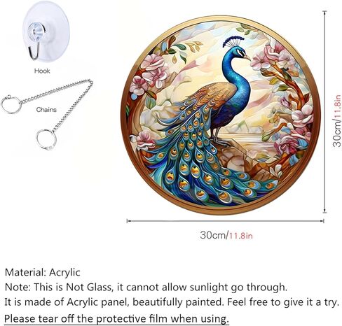 MATIHAY Dreamy Hummingbird/Peacock/Unicorn Acrylic Window Hangings, Spring and Summer Hummingbird Wall Decor for Bird Lover, Home Garden Decor Gift for Mom, Grandma, Wife (Unicorn, S) in Kuwait