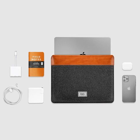 حافظة كمبيوتر محمول من جلد البولي يوريثان ولباد Tomtoc لجهاز MacBook Air M2/A2681 M1/A2337 2022-2018 مقاس 13 بوصة، وMacBook Pro M2/A2686 M1/A2338 2022-2016 مقاس 13 بوصة، وSurface Pro 9/8/X/7+/7/ 6/5، حافظة ملحقات رفيعة للغاية in Kuwait