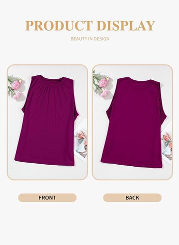 Eytino Plus Size Tank Tops for Women Summer Crewneck Sleeveless T Shirts Loose Fit Tunic Blouse(1X-5X) in Saudi Arabia