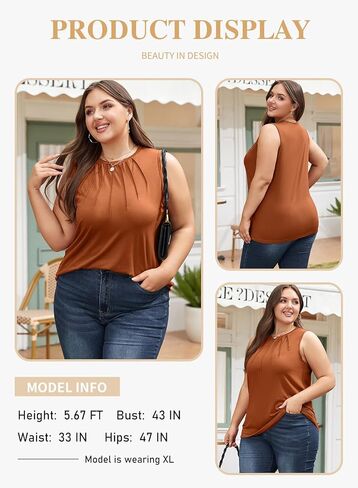 Eytino Plus Size Tank Tops for Women Summer Crewneck Sleeveless T Shirts Loose Fit Tunic Blouse(1X-5X) in Saudi Arabia