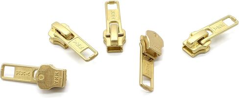 Zipper Repair Kit Solution Metal YKK Assorted Brass Sliders ~Easy Container Storage Sets of #4.5, 5, and #10 Include #4.5, 5 and #10 Top & Bottom Stops Both (Made in USA) 23 Sets in Saudi Arabia