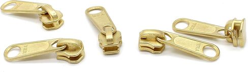 Zipper Repair Kit Solution Metal YKK Assorted Brass Sliders ~Easy Container Storage Sets of #4.5, 5, and #10 Include #4.5, 5 and #10 Top & Bottom Stops Both (Made in USA) 23 Sets in Saudi Arabia