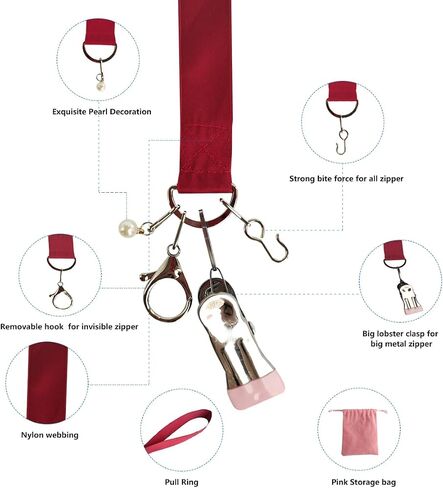 Zipper Helper Pull for Dresses，Dress Zipper Helper for Dresses with Invisible Zippers，Zipper Helper for Boots (Red) in Saudi Arabia