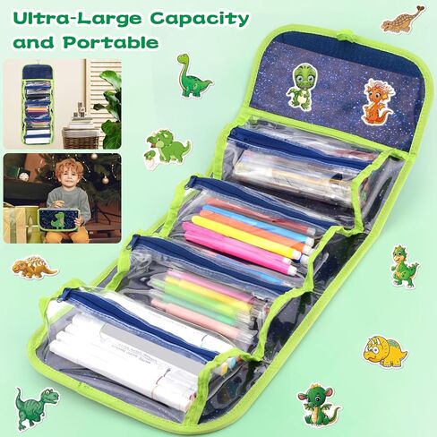 مجموعة أقلام معطرة مع مقلمة ديناصور 48 قطعة أقلام تحديد للأطفال الذين تتراوح أعمارهم بين 4-8 هدايا عيد ميلاد للأطفال الأولاد 4 5 6 7 8 9 سنوات مجموعة أقلام تحديد تلوين الفاكهة مجموعة فنية وحرفية مع ملصقات in Kuwait