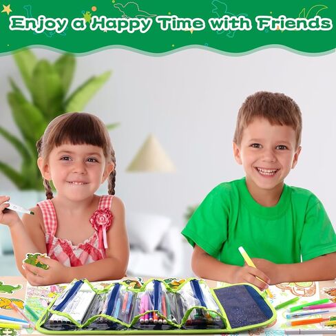 مجموعة أقلام معطرة مع مقلمة ديناصور 48 قطعة أقلام تحديد للأطفال الذين تتراوح أعمارهم بين 4-8 هدايا عيد ميلاد للأطفال الأولاد 4 5 6 7 8 9 سنوات مجموعة أقلام تحديد تلوين الفاكهة مجموعة فنية وحرفية مع ملصقات in Kuwait